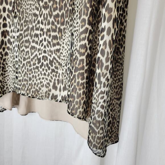 Lola & Sophie Leopard Print Poly Silk Sleeveless Tunic, M, NWT - Picture 3 of 13